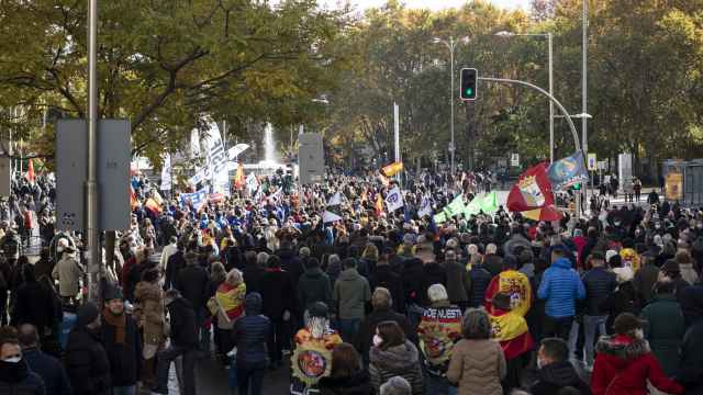 Manifestación en Madrid en contra de la derogación de la Ley de Seguridad Ciudadana.