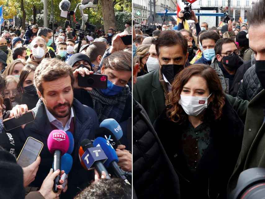 Pablo Casado, presidente del PP, e Isabel Díaz Ayuso, presidenta de la Comunidad de Madrid.