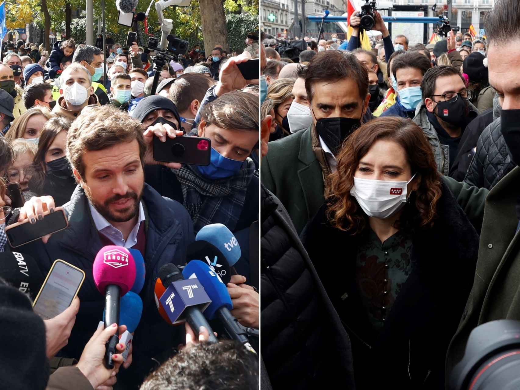 Pablo Casado, presidente del PP, e Isabel Díaz Ayuso, presidenta de la Comunidad de Madrid.
