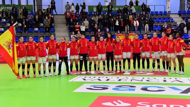 Las 'Guerreras' en el partido frente a Alemania.