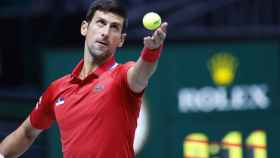 Novak Djokovic, durante la Copa Davis