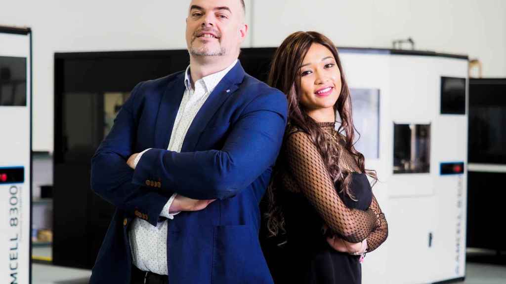 José Camero y Mariel Díaz (en la imagen) son los fundadores junto a Sergio Martínez de la startup asturiana Triditive.