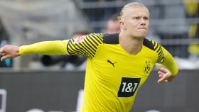 Erling Haaland celebra un gol con el Borussia Dortmund en la temporada 2021/2022