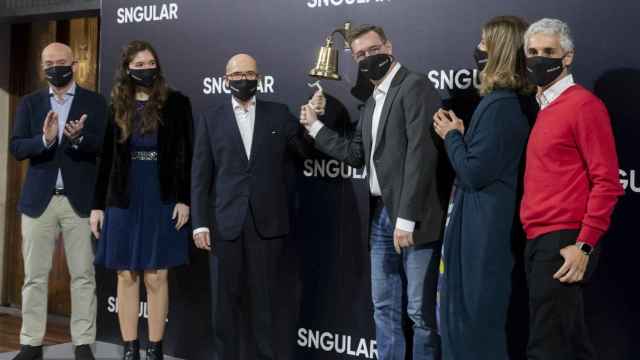 El equipo directivo de Sngular en el estreno bursátil de la compañía.