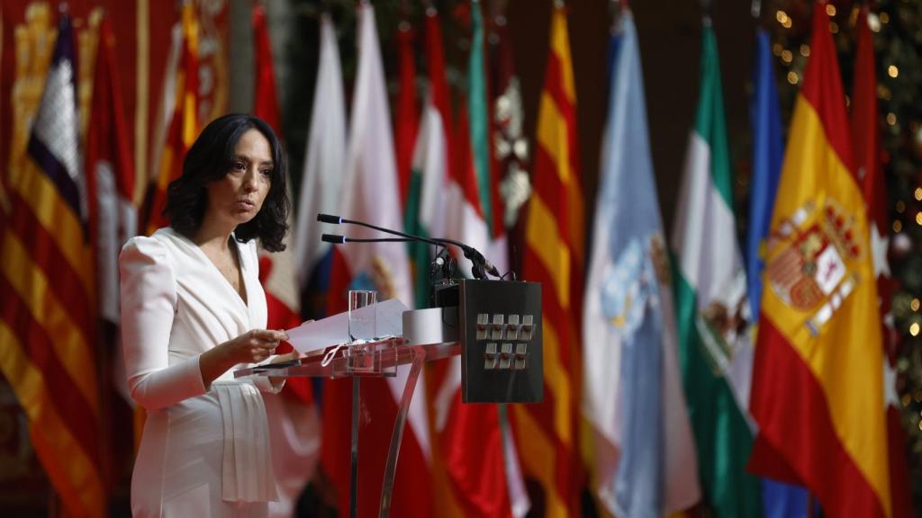 La delegada del Gobierno en la Comunidad de Madrid, Mercedes González, interviene en el acto.