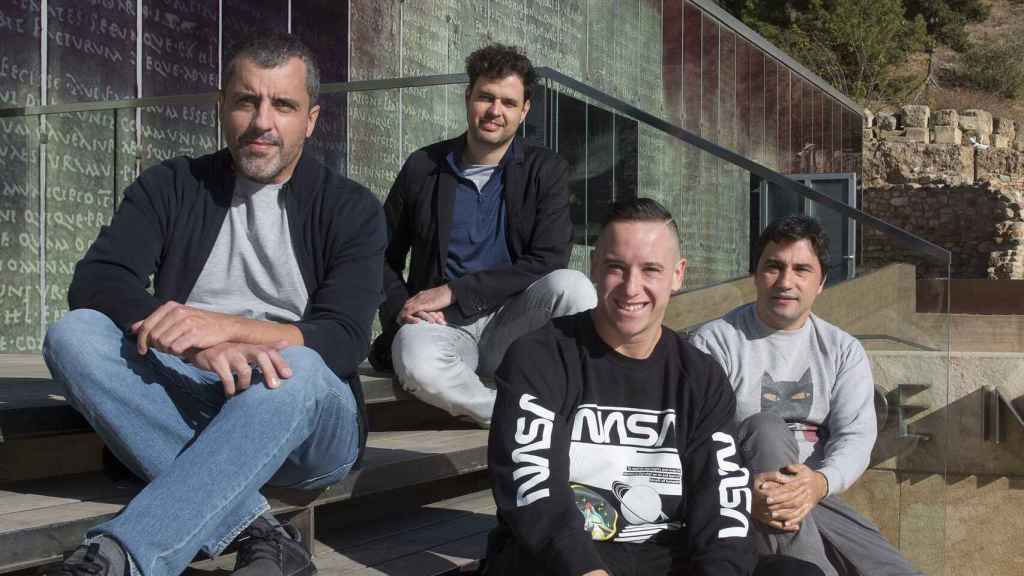 Bernardo Quintero (VirusTotal) junto a Luis Hernández (Uptodown), Manu Heredia (BeSoccer) y Joaquín Cuenca (Freepik)