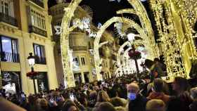 Imagen del encendido de las luces de Navidad en la calle Larios de Málaga.