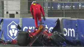 Charles Leclerc tras su accidente en el GP de Arabia Saudí