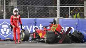 Charles Leclerc, tras su accidente en el GP de Arabia Saudí