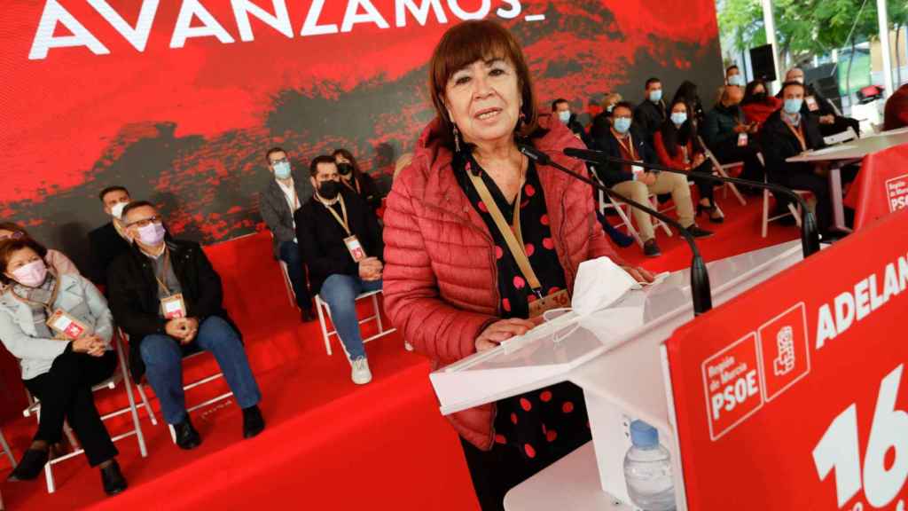 Cristina Narbona, este sábado, en el Congreso del PSOE en Murcia.