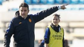 Alberto Toril, en un entrenamiento del Real Madrid Femenino