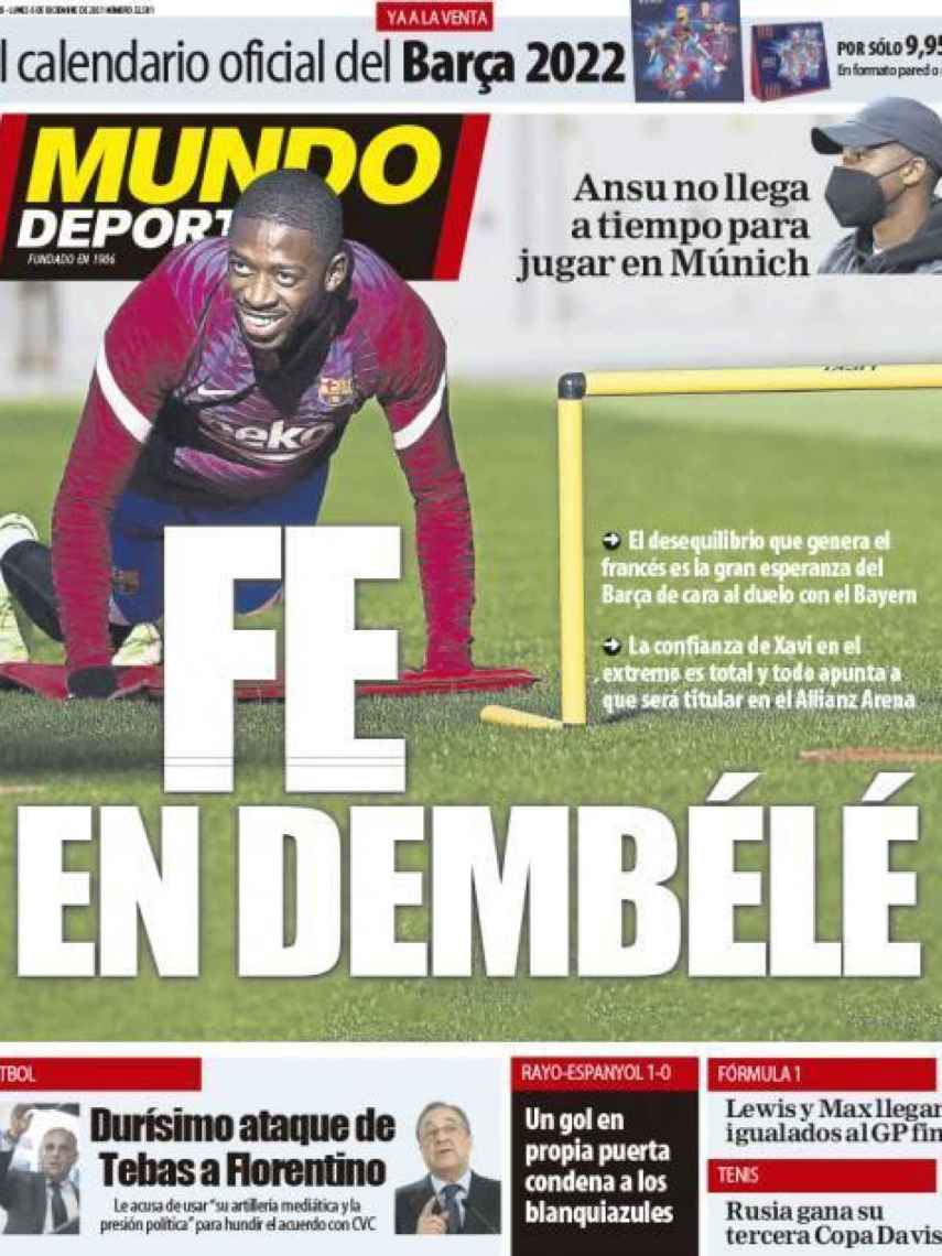 La portada del diario Mundo Deportivo (06/12/2021)