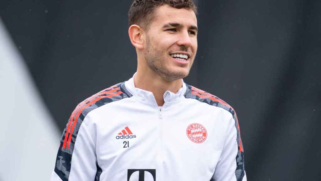 Lucas Hernández durante un entrenamiento del Bayern Múnich