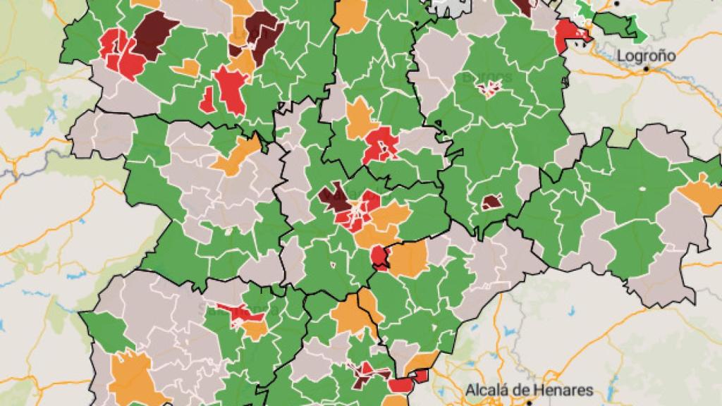 Las zonas en rojo oscuro son las más saturadas por consultas pediátricas