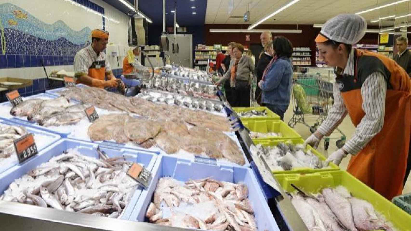 Una pescadería de un supermercado Mercadona.