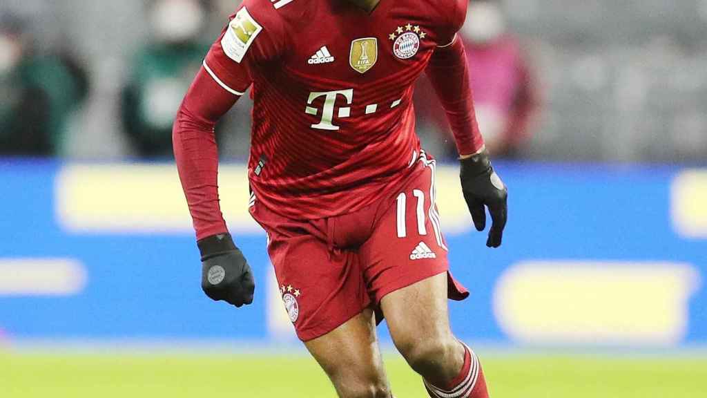 Kingsley Coman, en un partido del Bayern Múnich de la temporada 2021/2022