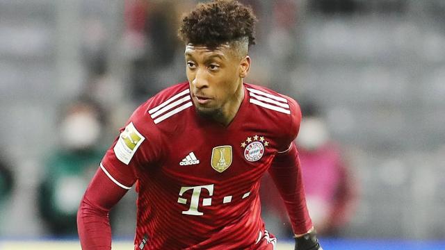 Kingsley Coman, en un partido del Bayern Múnich de la temporada 2021/2022