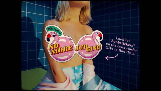 Imagen de la campaña Boobstickers.