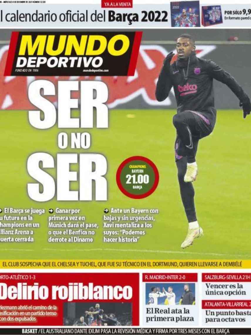 La portada del diario Mundo Deportivo (08/12/2021)