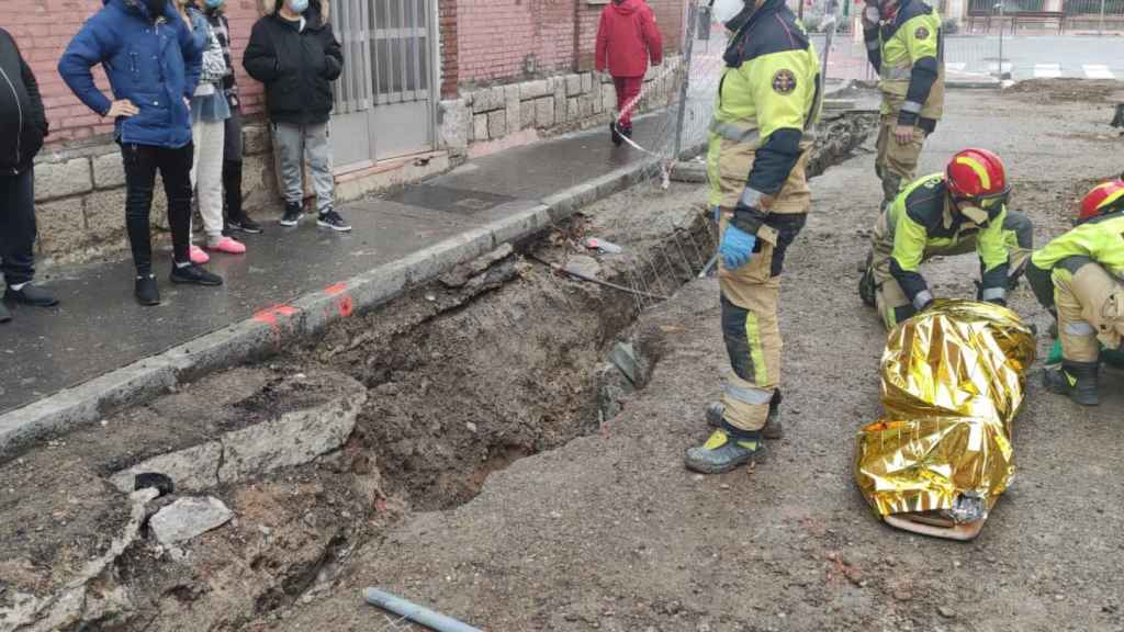 Imagen del rescate, a cargo de los Bomberos de Valladolid