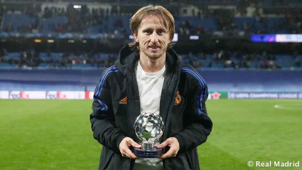 Luka Modric, tras ganar el MVP de un partido del Real Madrid en la Champions en la temporada 2021/2022
