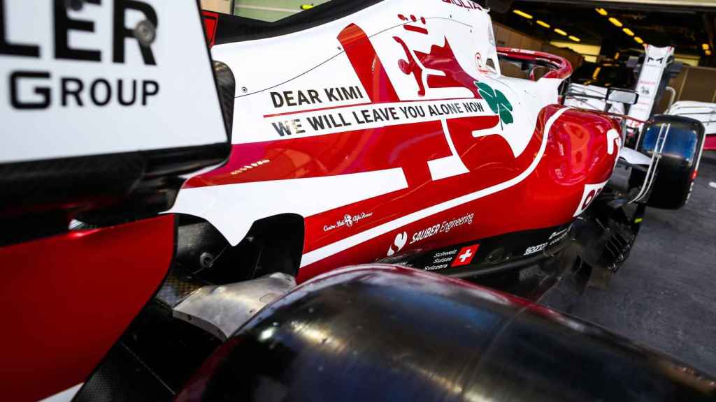 El Alfa Romeo de Kimi Raikkonen en su despedida de la F1