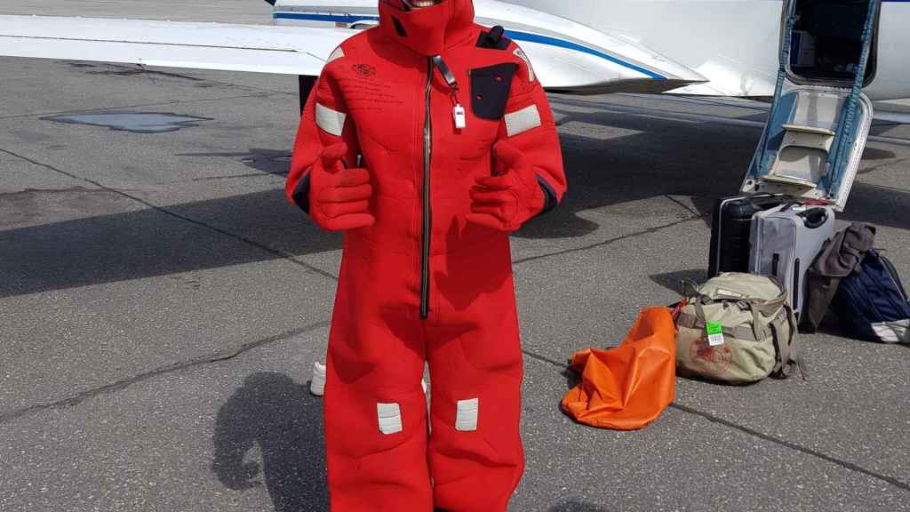 Zara Rutherford antes de un vuelo
