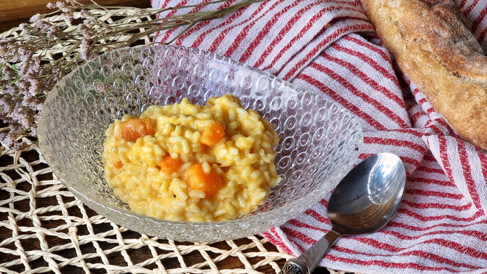 Risotto de calabaza y queso un clásico italiano delicioso