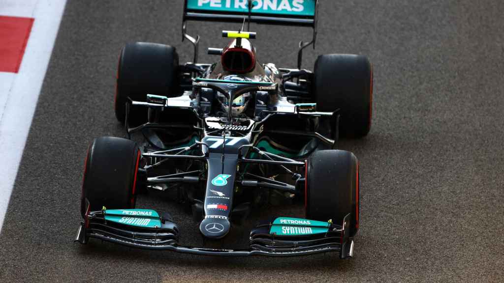 Valtteri Bottas, en su monoplaza de Mercedes durante el Mundial de Fórmula 1 de 2021