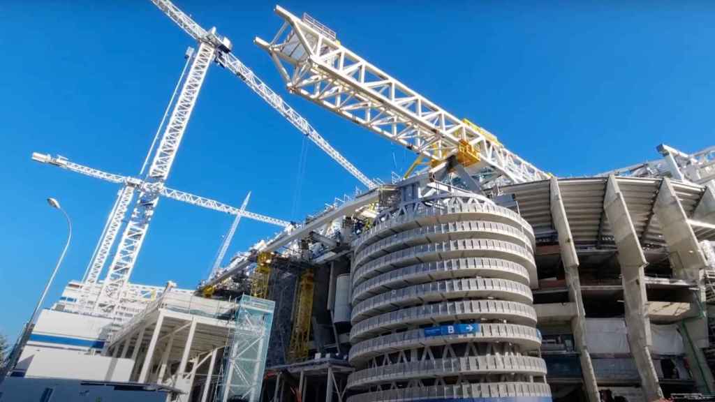 Aspecto actual de las obras del Santiago Bernabéu