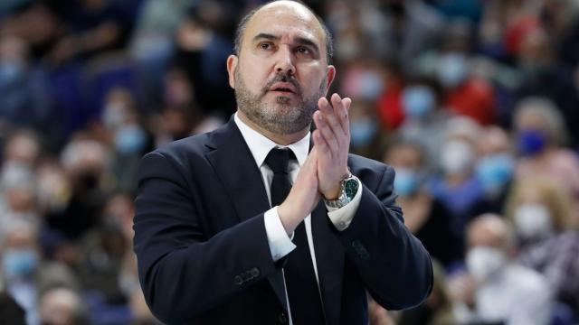 Chus Mateo, en un partido del Real Madrid de Baloncesto