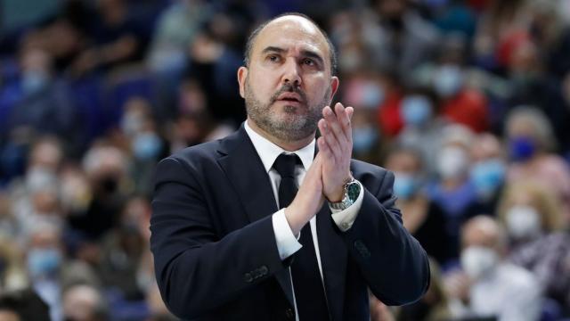 Chus Mateo, en un partido del Real Madrid de Baloncesto