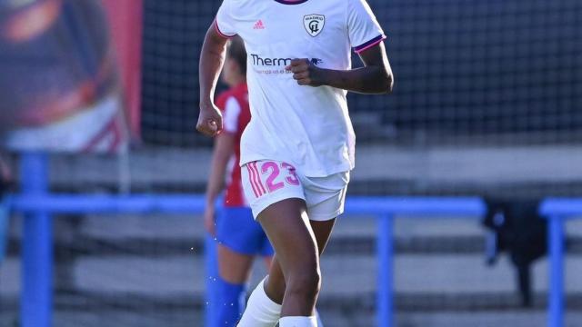 Geyse Ferreira, celebrando un gol del Madrid CFF en la temporada 2021/2022