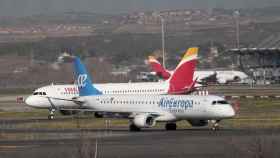 Aviones de Iberia y Air Europa.