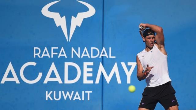 Rafa Nadal, entrenando