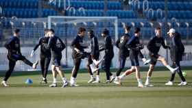 Carlo Ancelotti dirige un entrenamiento Del Real Madrid en Valdebebas
