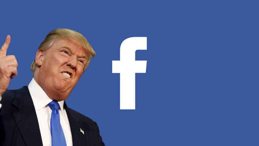 Donald Trump y el logo de Facebook