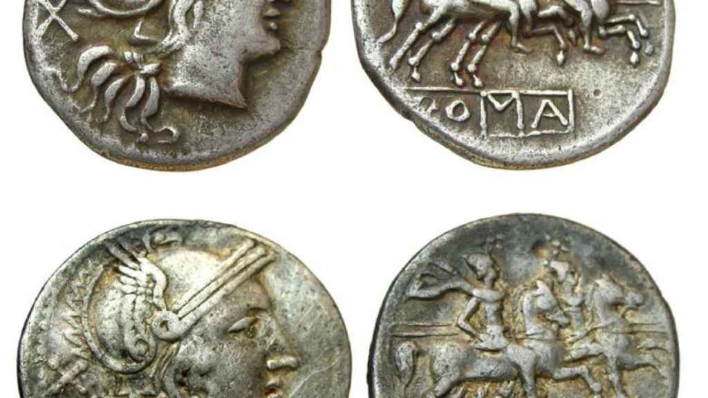 Ejemplo de un denario romano.