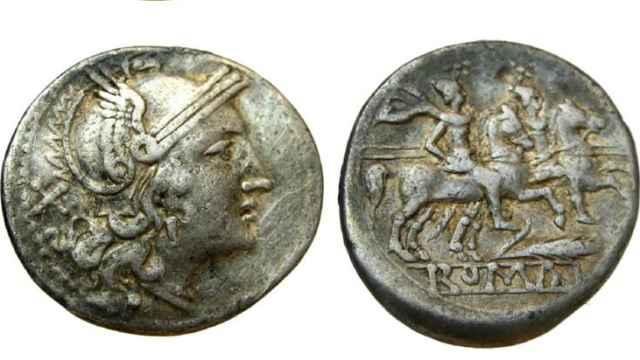 Ejemplo de un denario romano.
