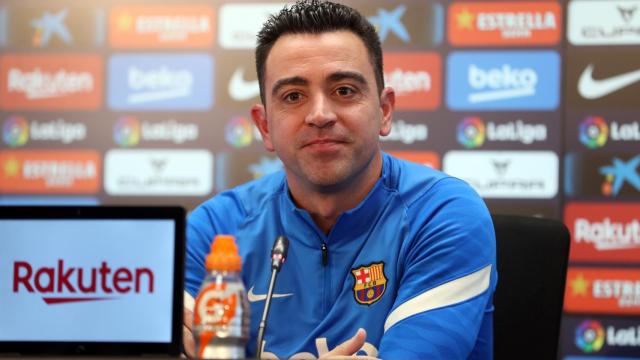 Xavi Hernández, en rueda de prensa.