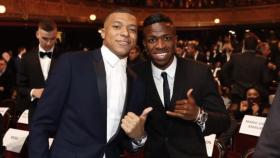 Mbappé y Vinicius, en la gala del Balón de Oro 2018