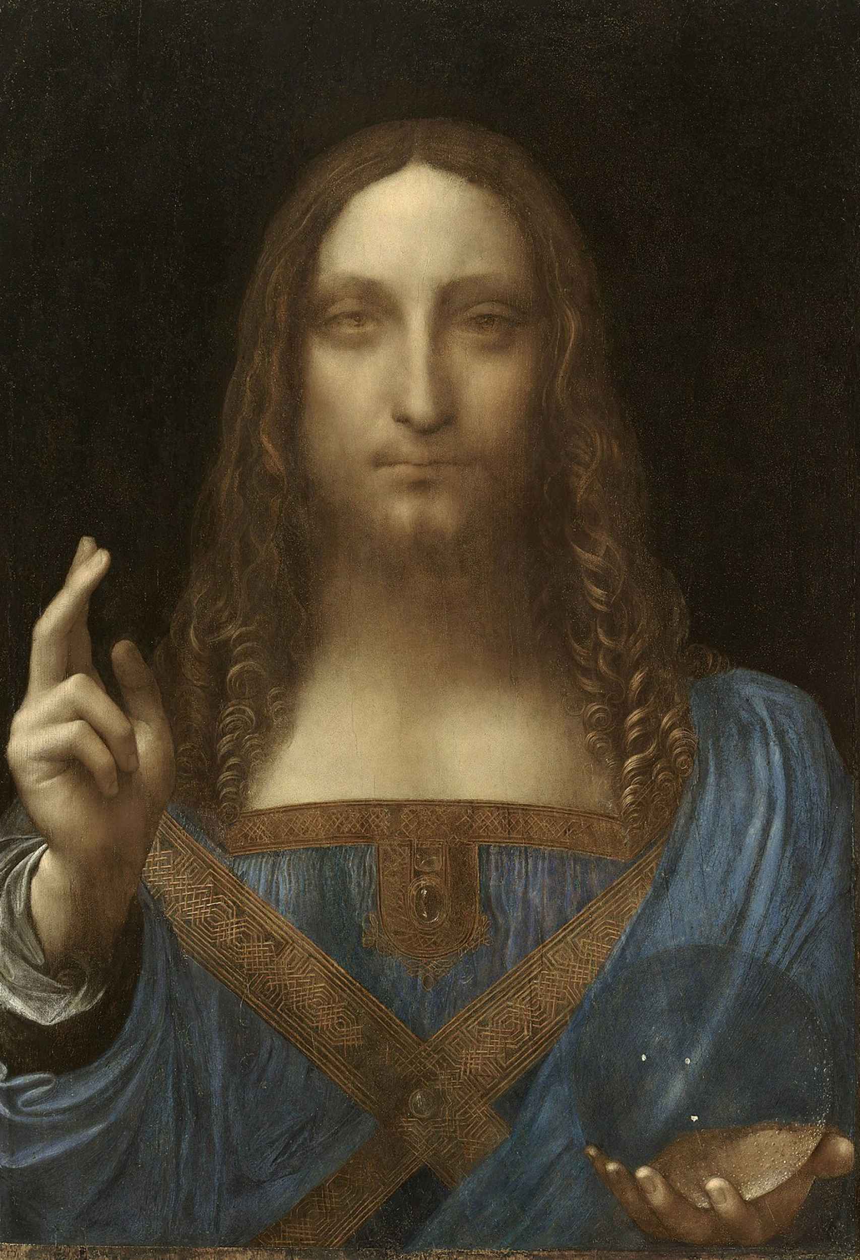 El Salvador Mundi, supuestamente atribuido a Leonardo.