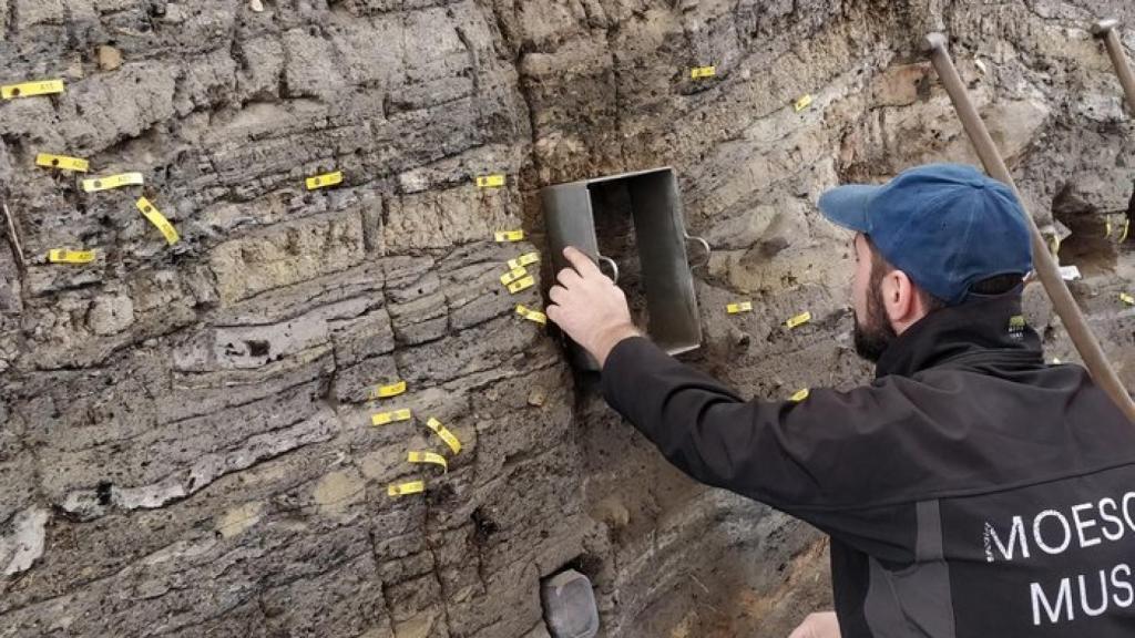 Los arqueólogos durante la excavación del yacimiento danés.