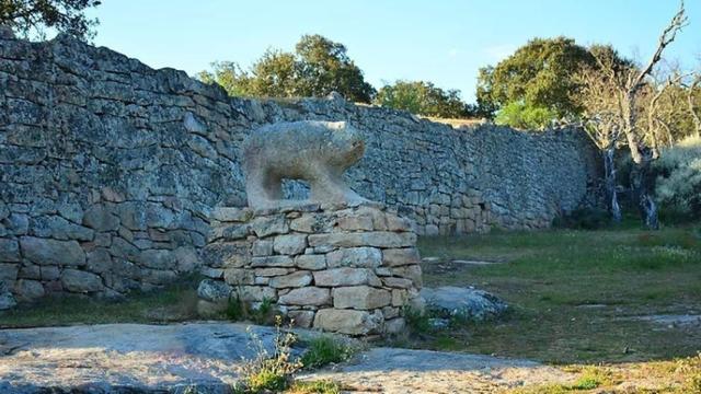 Verraco vetón en el Castro de las Merchanas de Lumbrales