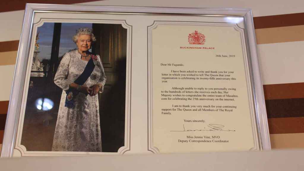 Carta recibida en Masaltos de parte de la reina de Inglaterra.