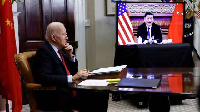 Joe Biden y Xi Jinping reunidos telemáticamente en noviembre del pasado año.