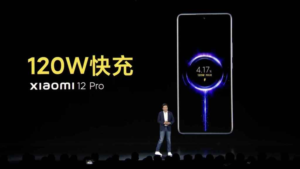 Carga rápida de 120W en el Xiaomi 12 Pro.