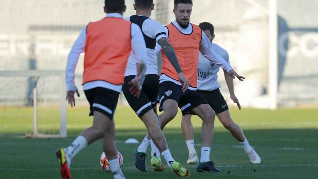 Entrenamiento del Málaga CF.