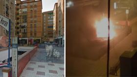 Arde un parque infantil en la zona de la Unión, en Málaga.