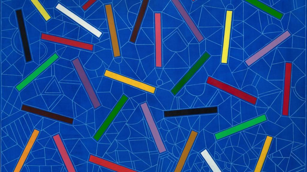 Alfredo Alcaín: 'Palitos de colores sobre azul', 2018 (Museo MARCO de Vigo)